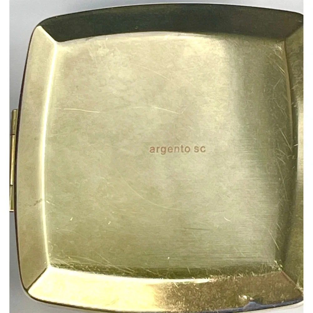 Argento SC Swarovski Crystal Floral Compact Mirror & Lipstick Case Enamel Set